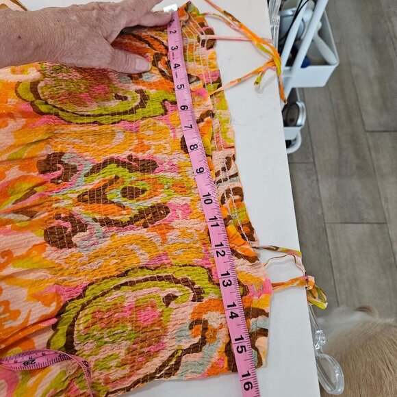 J.Crew Collection Silk Maxi Dress Large Smocked, Tie Straps & Ruffle Hem Yellow - Picture 8 of 9